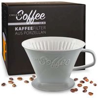 Creano Porzellan Kaffeefilter - Filter Größe 4 für Filtertüten Gr. 1x4 - Steingrau