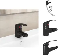 vidaXL Badezimmer Bidet Mischbatterie Schwarz 13x12 cm -  Armaturen