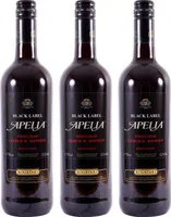 Imiglykos Apelia Black Label 3x 0,75l | Lieblicher Rotwein | Imiglykos | 11,5% Vol. | Kourtaki | +20ml Jassas Olivenöl