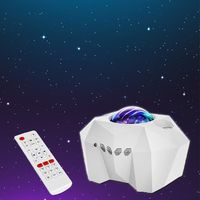 Sternenhimmel Projektor mit Fernbedienung Sterne Mondlichter Musik Lautsprecher für Room Party Dekor （Weiß）