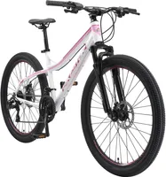 BIKESTAR Hardtail Aluminium Mountainbike 26 Zoll, 21 Gang Shimano Schaltung mit Scheibenbremse | 16 Zoll Rahmen MTB Erwachsenen- und Jugendfahrrad | Weiß