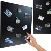 STALFORM Magnettafel Schwarz 58x48 cm aus Edelstahl Magnetwand Pinnwand  Magnetisch Groß Magnetboard Küche, Büro, Kinderzimmer