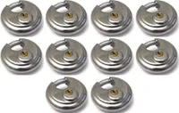10 x Rundes Vorhängeschloss 70 mm - Gleichschliessend - mit 20 Schlüssel