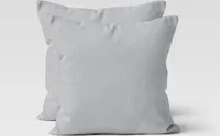 2er Set Renforcé UNI Kissenhüllen 80x80 cm Kopfkissen Garnitur 100% Baumwolle Mit Reißverschluss silber