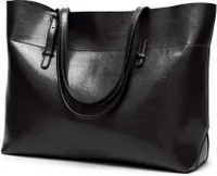 Handtasche Laptoptasche Damen Handtasche Große Kunstleder Shopper Tasche, Schultertasche Umhängetasche Tote Bag Wasserdichte Henkeltaschen, 38x30x15cm