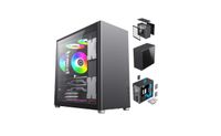 COIL PC-Gehäuse, Spark Pro, Mid-Tower ATX, gehärtetes Glas, vertikaler Luftstromkanal, Schwarz