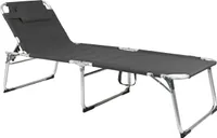 XXL Aluminium Gartenliege Anthrazit gepolstert L200xB70cm