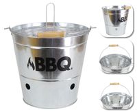 Edelstahl Grilleimer BBQ Eimer Grill Sommergrill Campinggrill Minigrill tragbar Silber
