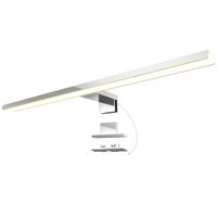 LEVA 3-in-1 Design Bad Spiegelleuchte 50cm LED warmweiß 9W 230V IP44 chrom glänzend, Stückzahl:1er Set