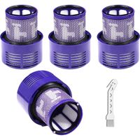 4 Stück Filter für Dyson V10 SV12,Laukowind Waschbar Ersatz Filter für Dyson V10 SV12 mit Reinigungsbürste Cyclone Animal Absolute Staubsauger Ersatzteil Ersetzen Sie