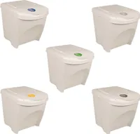 vidaXL Stohovatelný koš 3 ks. Bílý 75 l Polypropylen
