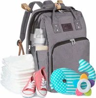 Baby Wickelrucksack & Kinderbett - Grau