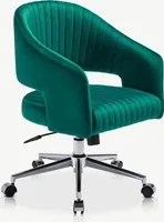 Bürostuhl mit Sitzfläche aus Samt Chromgestell, grün