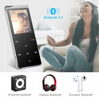 MP3 Player, Bluetooth 16GB Digital Musik Player 1.8" TFT Bildschirm Audio Player mit Kopfhörer, UKW Radio, Schrittzähler