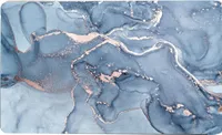 Badematte rutschfest saugfähig Badvorleger Badezimmerteppich Blau-012 50x80