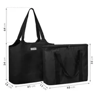 anndora Einkaufstasche schwarz + extra Innentasche aus Isomaterial  - Schwarz