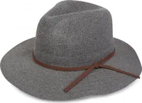 styleBREAKER Bogart Hut, Fedora Knautschhut mit Zierband in Wildleder Optik, Cowboy Hut, Damen 04025009