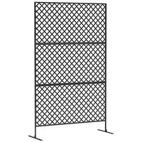 Outsunny Raumteiler 3-teilig 122x198 cm Freistehend Paravent in Gitter, Schwarz