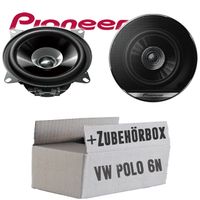 Lautsprecher Boxen Pioneer TS-G1010F - 10cm Doppelkonus 100mm PKW KFZ Auto 190W PAAR Einbausatz - Einbauset für VW Polo 6N - justSOUND