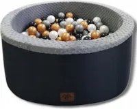 Bällebad Bällepool für Baby Kinder 90x30cm 200 Bälle Bällchenpool [Gold + Graphit]