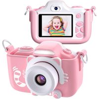 Kinder Kamera, Digital Fotokamera Selfie und Videokamera mit 12 Megapixel/ Dual Lens/ 2 Inch Bildschirm/ 1080P HD, Geburtstagsgeschenk für Kinder (Rosa)