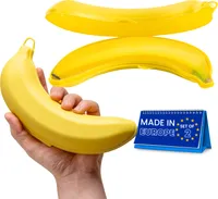 spar-home® Bananenbox 2er Set – Gelb Bananenbehalter Großer Bananendose Aufbewahrungsbox für BPA-Frei Bananen Dose