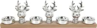 TrendLine Deko Adventskerzenhalter Keramik 39 x 5 x 10,5 cm silber