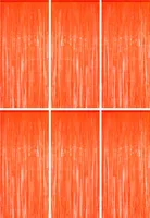 6x Lametta Vorhang - orange - 91x244 cm