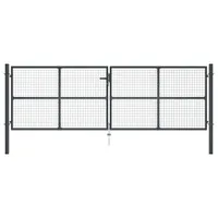 vidaXL Mesh-Gartentor Verzinkter Stahl 400 x 175 cm Grau