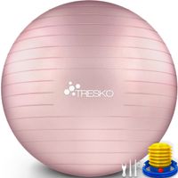 TRESKO Gymnastikball mit Pumpe Fitnessball Yogaball Sitzball Sportball Pilates Ball Sportball Rose-Gold 75cm (geeignet für 175 - 185cm)