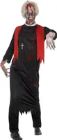 Zombie-Priester-Kostüm für Herren Halloween-Kostüm schwarz-rot