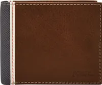FOSSIL Geldbörse Elgin Passcase Cognac braun blau