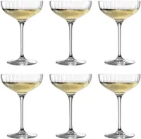 Leonardo Poesia Champagnerschale 6er Set, spülmaschinengeeignete Sektgläser, Champagnergläser, Höhe 16 cm, 260 ml, klar, 069169