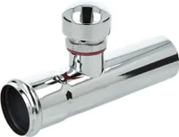 tecuro Verlängerungsrohr 125 mm mit Rohrbelüfter für Siphon Geruchsverschluss, verchromt