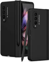 Pouzdro pro Galaxy Z Fold 3 5G, tvrdé PC s ochranou závěsu a držákem na pero, s ochrannou fólií na displej černé