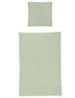 Irisette Seersucker Bettwäsche-Garnitur PETE Easy 8361 Farbe grün-30 Größe 155x220 + 80x80 cm