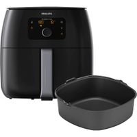 Philips Avance Collection Fat Removal Technologie, Airfryer XXL, Low Fat Fritteuse, 1,4 kg, TurboStar, 0,5 h, Doppel, Schwarz