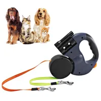 3M Doppelte Einziehbare Hundeleine, Flexible Einziehbare Hundeleine Doppelleine fur Zwei Hunde mit LED Licht und Müllbox