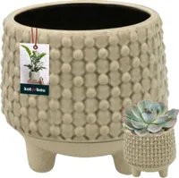 KOTARBAU® Kvetináč s nohami Krémový kvetináč Keramický kvetináč Výška 12 cm ⌀ 13 cm Kvetináč Veľký vonkajší a vnútorný kvetináč Kvetináče do obývačky Kvety Kvetináč Kvetináč Béžová
