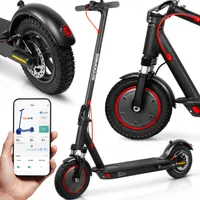 Scoopes e-scooter elektrický skúter 10" palcov dojazd 35km, 20km/h aplikácia čierna 10Ah hliník do 120 kg