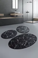 Mijolnir, Marble - Black, Badematten, Schwarz, Polyester, 60 x 100 cm