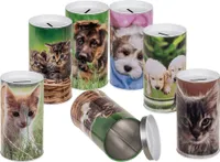 Metall-Spardose, Tiere,