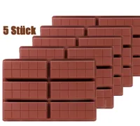 5 Stück,Schokoladenform aus Silikon für 6 Tafeln Schokolade BPA-frei Antihaftbeschichtung Form Schoko Silikonform