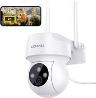 COOAU 2K Überwachungskamera Aussen PTZ 350°|108°, WLAN Kamera Outdoor mit Automatische Menschliche Verfolgung, IP Camera Wifi Überwachung Außen Farbnachtsicht, IP65