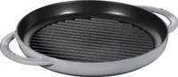 Staub Guss Grillpfanne mit 2 Griffen, rund Graphitgrau 26 cm