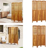 vidaXL 3 tlg. Paravent 121,5x2x180 cm Massivholz Akazie - Raumteiler - Paravent - Raumtrenner - Trennwand