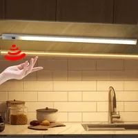 2X50cm LED Unterbauleuchte Schranklicht mit Berührungsloser Sensor Lichtleiste Küchenlicht Unterbau Beleuchtung Led Leiste für Schrank,Regale,Warmweiß
