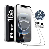 2X Für iPhone 16e ( 6.1" ) - Panzerglas Glasfolie Display Schutz Folie Glas 9H Hart Echt Glas Displayschutzfolie 2 Stück