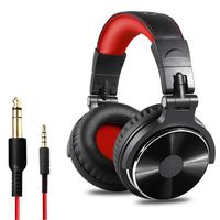 Kopfhörer Over Ear, DJ Kopfhörer mit Kabel, Professionell Geschlossener Studio HiFi Kopfhörer mit Share PortSchwarz Rot