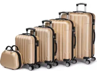 FCH 5er Koffer Set Hartschalenkoffer Koffer Trolley Reisekoffer Kofferset xl mit Bordgepäck als Handgepäck Suitcase 5 teilig Rollkoffer，Kosmetikkoffer